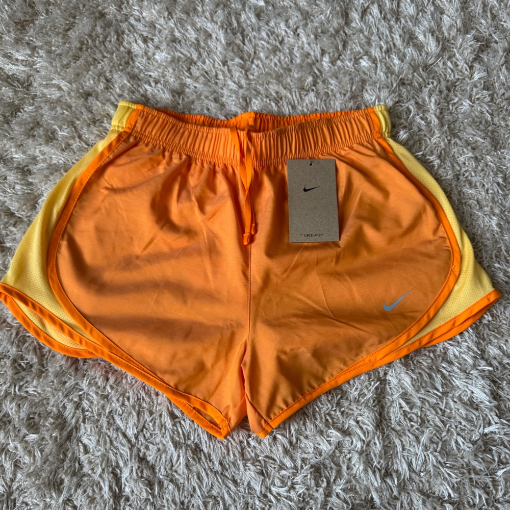 Nike Women's Athletic Shorts in Orange and Yellow